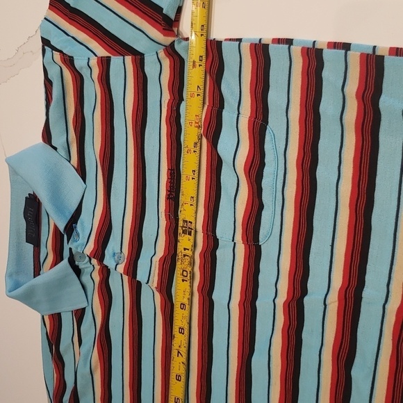 PLATINI Polo Golf Shirt Stripped Short Sleeve Men's Medium - Picture 8 of 12